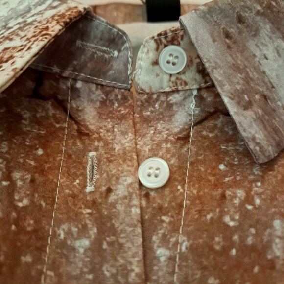 JUST FASHION NOW womens shirt BLOUSE top SIZE L Floral ART TO WEAR OFFICE ** NWT - Picture 2 of 8